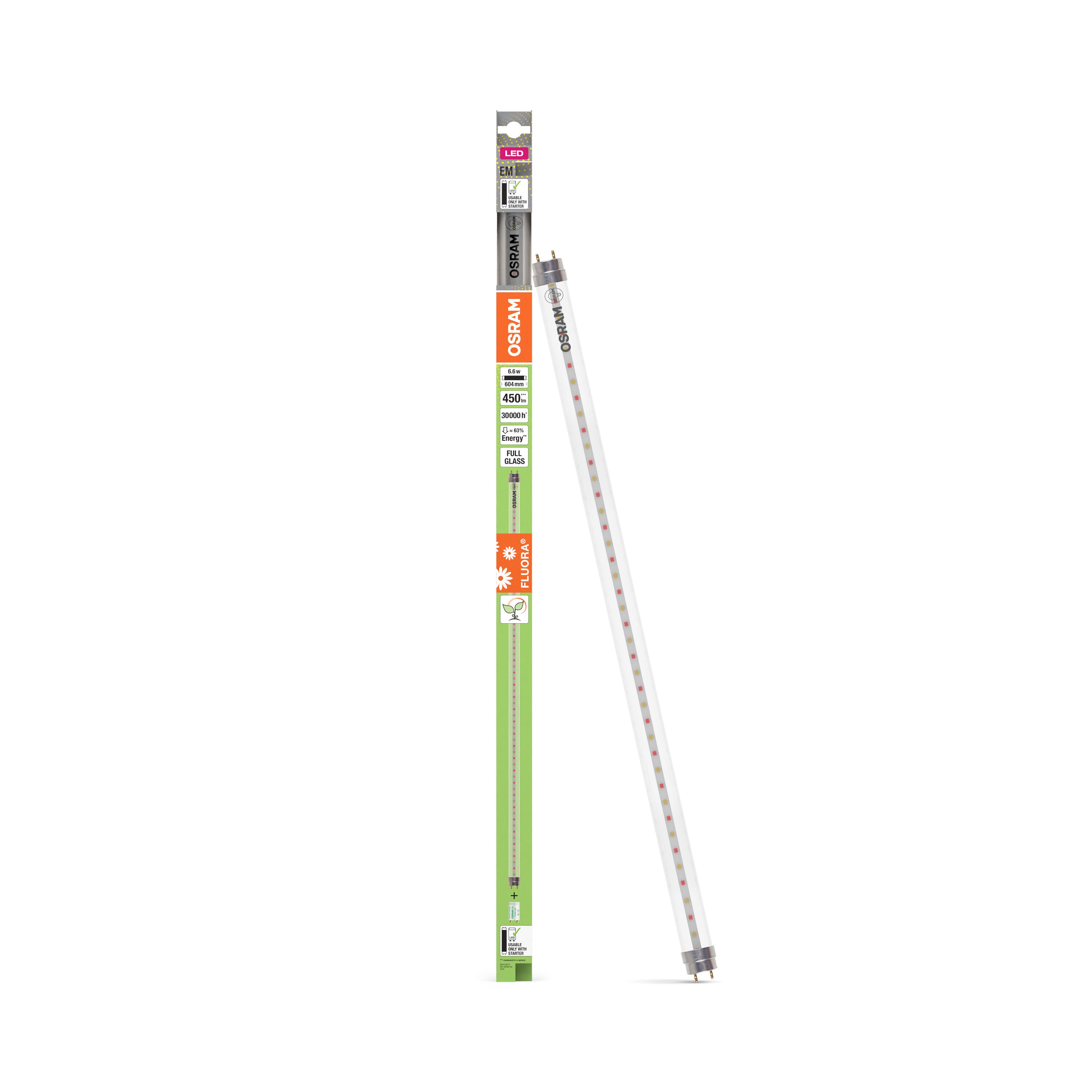 OSRAM LED TUBE T8 18 EM FLUORA Pflanzlicht 600mm 6.6W-Pflanzlichter-LEDVANCE Shop