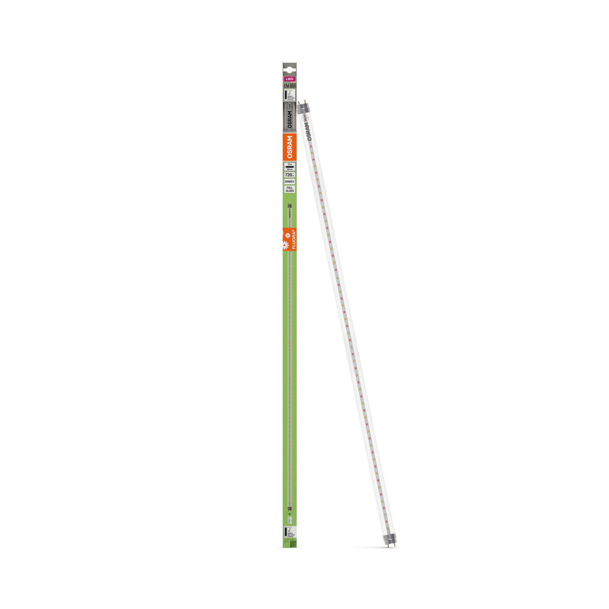 OSRAM LED TUBE T8 EM FLUORA, LED-buis, loodvrij glas, helder, 1 W, (ex 30 W), 720 lm, warmwit, 2500 K, 30.000 uur, CRI 80, plantenverlichting