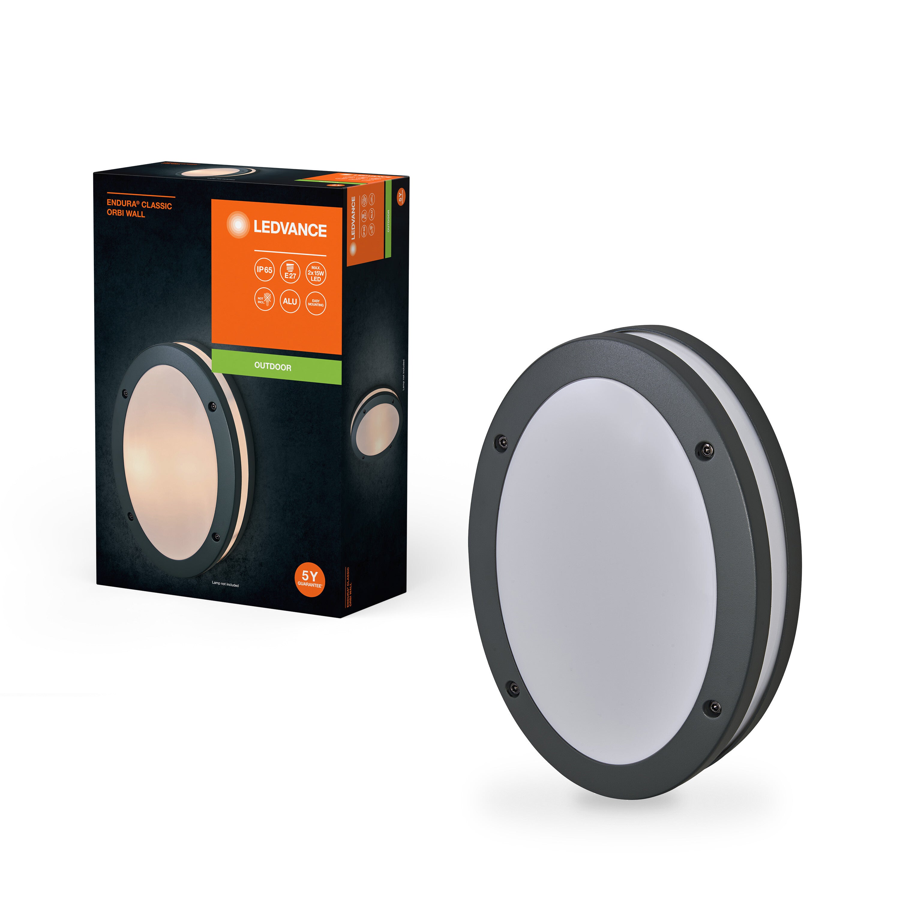 LEDVANCE ENDURA CLASSIC ORBI W Außenwandleuchte, dunkelgrau-Außenwandleuchten-LEDVANCE Shop