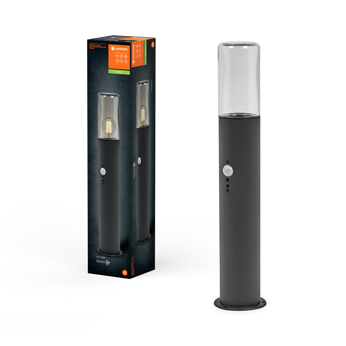 LEDVANCE ENDURA CLASSIC FIGO CYL Sensor Pollerleuchte, dunkelgrau-Wege- & Pollerleuchten-LEDVANCE Shop