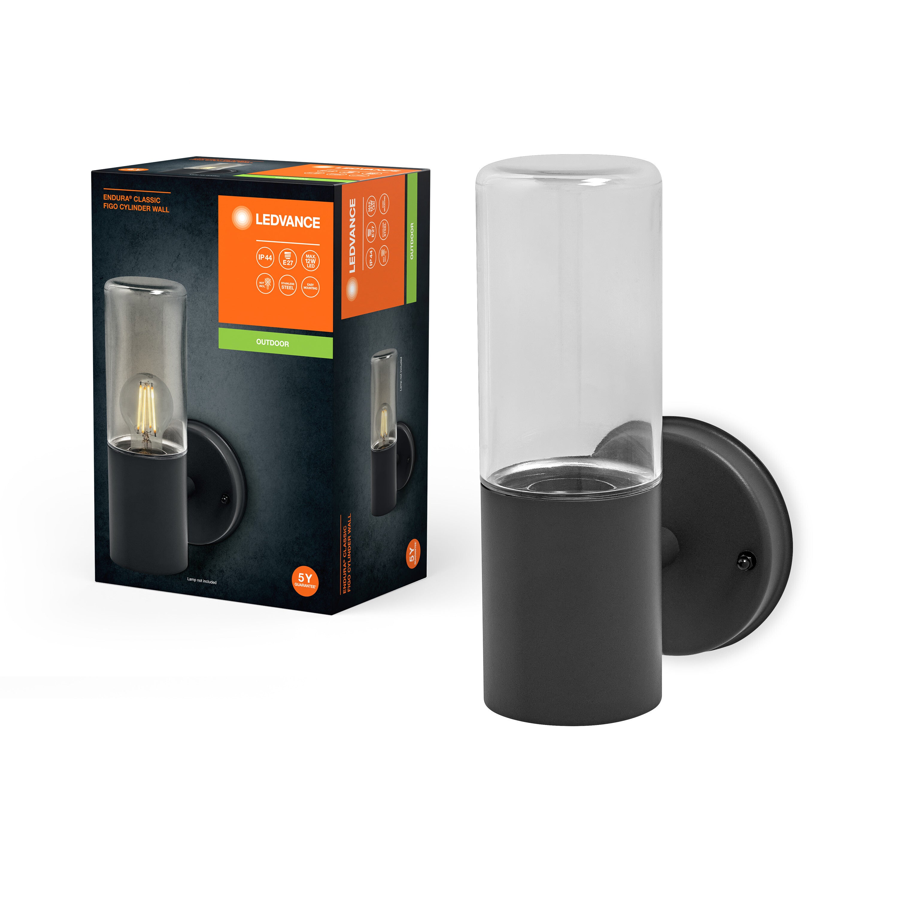 LEDVANCE ENDURA CLASSIC FIGO CYL W Außenwandleuchte, dunkelgrau-Außenwandleuchten-LEDVANCE Shop