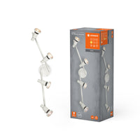 LEDVANCE LED-spot GU10 4 x 3,4 W, 920 lm, wit, 2.700 K kleurtemperatuur, warmwitte lichtkleur, tijdloos design, vervangbare LED-lamp, ideaal voor binnen, CRI 90, verstelbare koppen