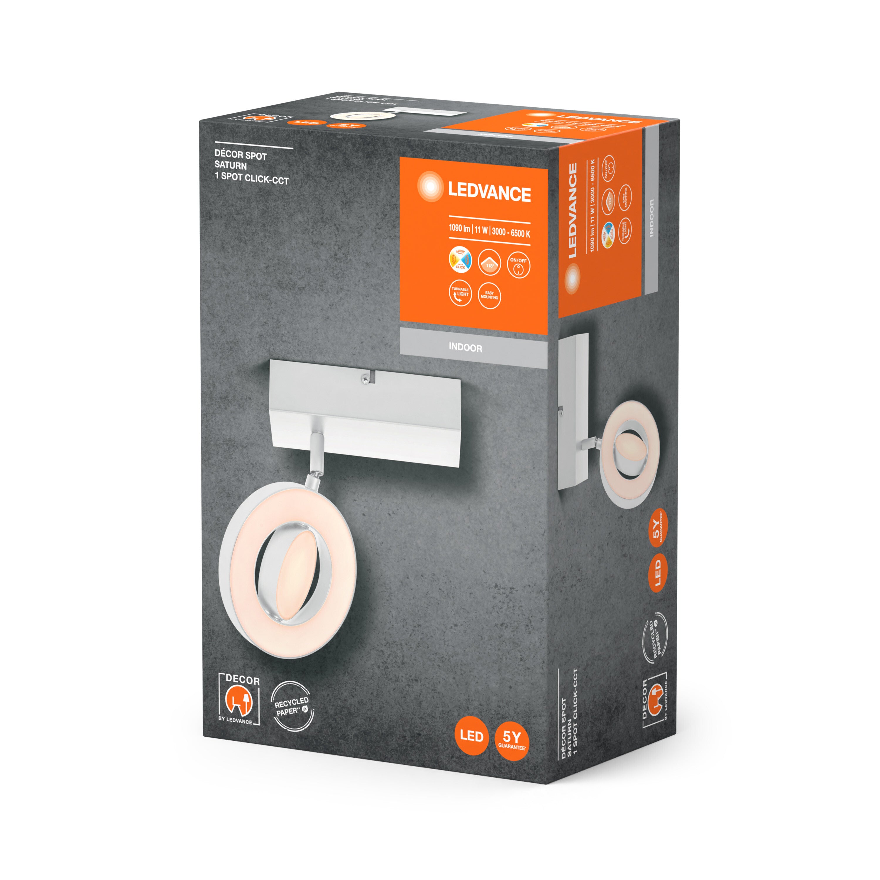 LEDVANCE DECOR SPOT SATURN Wandleuchte, 11W, 340lm, weiß-Wandleuchten-LEDVANCE Shop