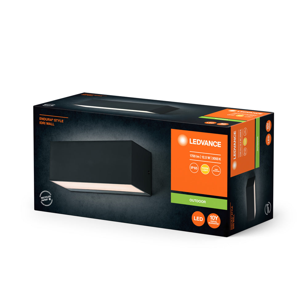 LEDVANCE ENDURA® Style IP65 Wall Idri Dark Gray, Wandleuchte, 700 lm, 3000 K, Warmweiß-LEDVANCE Shop