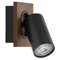 OSRAM DECOR SPOT MERCURY plafond-/wandlamp, 1 x 3,4W, houtlook, zwart