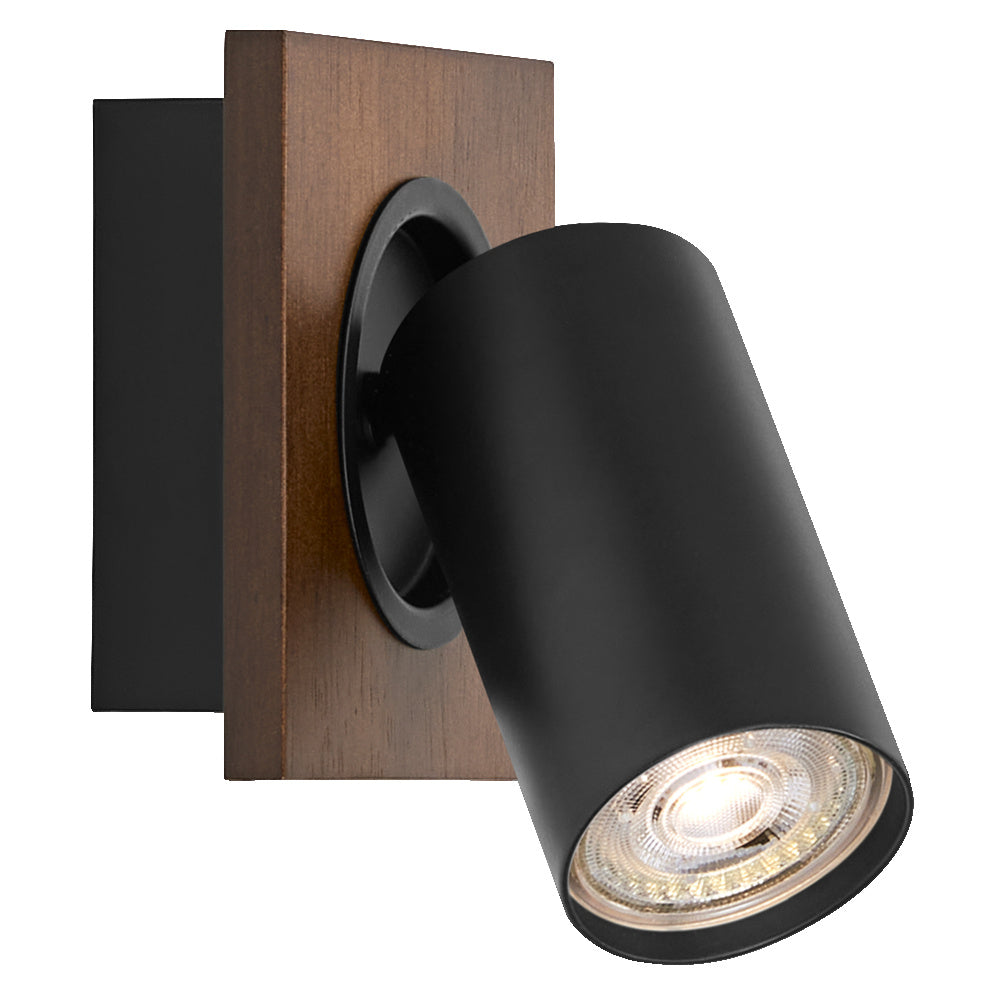 OSRAM DECOR SPOT MERCURY plafond-/wandlamp, 1 x 3,4W, houtlook, zwart