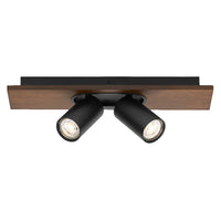 OSRAM DECOR SPOT MERCURY plafondlamp, 2 x 3,4W, houtlook, zwart