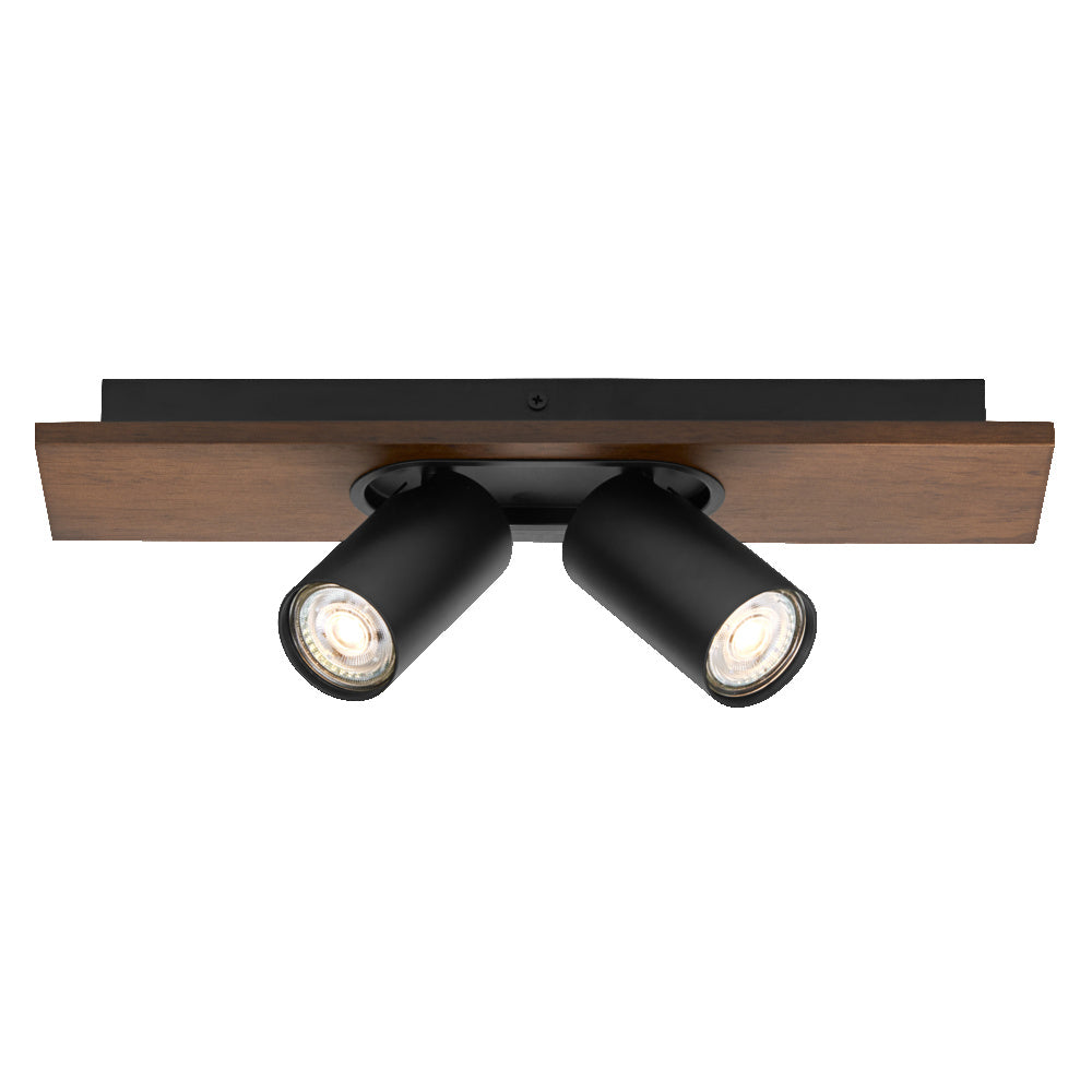OSRAM DECOR SPOT MERCURY plafondlamp, 2 x 3,4W, houtlook, zwart