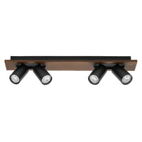 OSRAM DECOR SPOT MERCURY plafondlamp, 4 x 3,4W, houtlook zwart