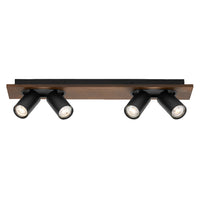 OSRAM DECOR SPOT MERCURY plafondlamp, 4 x 3,4W, houtlook zwart