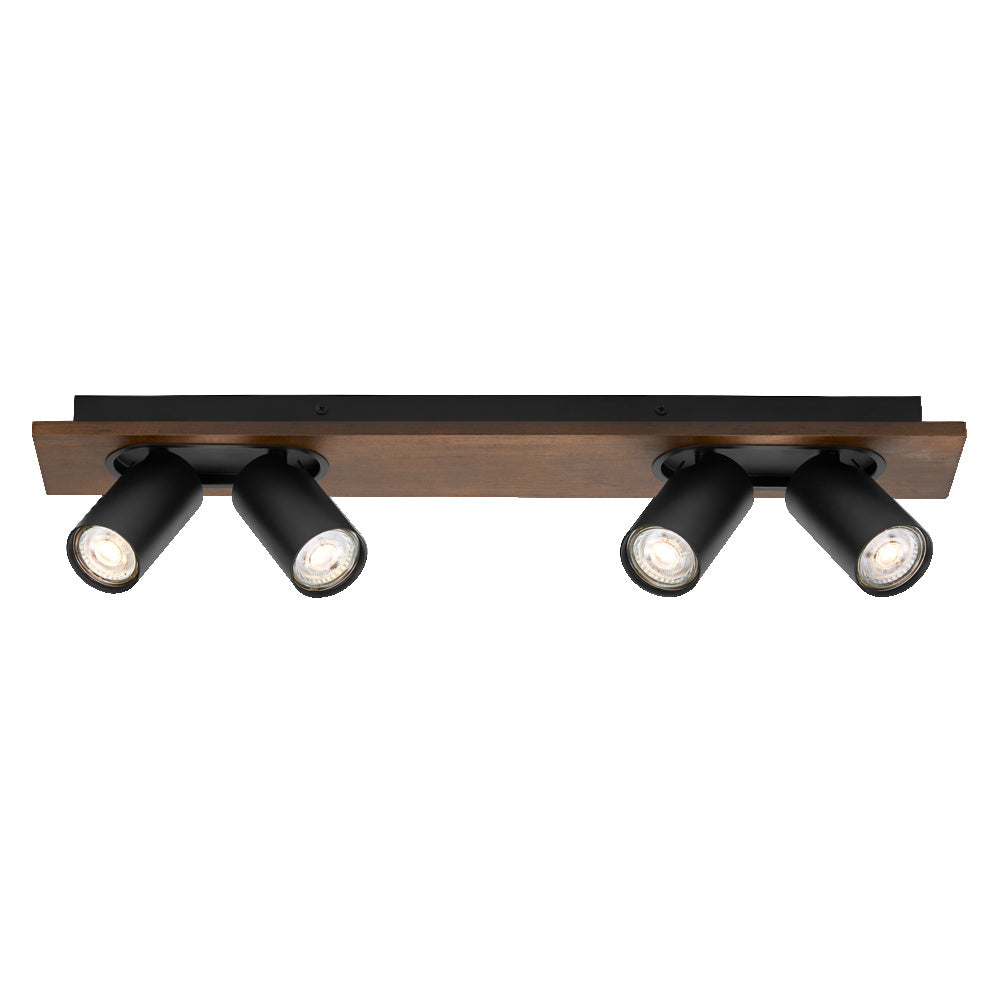 OSRAM DECOR SPOT MERCURY plafondlamp, 4 x 3,4W, houtlook zwart