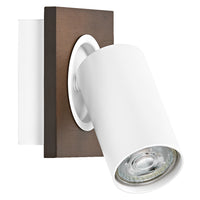 OSRAM DECOR SPOT MERCURY plafondlamp/wandlamp, 1 x 3,4W, houtlook, wit