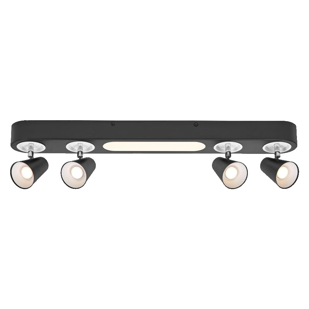 LEDVANCE DECOR SPOT NEPTUNE, 27 W, 1.280 lm, zwart, spotlamp, verstelbare koppen, veelzijdig inzetbaar, spot voor binnen, warmwitte lichtkleur, hoogwaardige uitstraling, eenvoudige montage