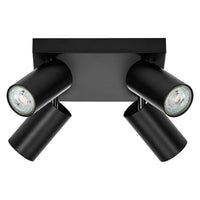 LEDVANCE LED SPOT OCTAGON PL 4 x 3,4 W, GU10, 920 lm, zwart, 2.700 K kleurtemperatuur, warmwitte lichtkleur, tijdloos, vervangbare LED-lamp, ideaal voor binnen, CRI 90, verstelbare koppen, dimbaar