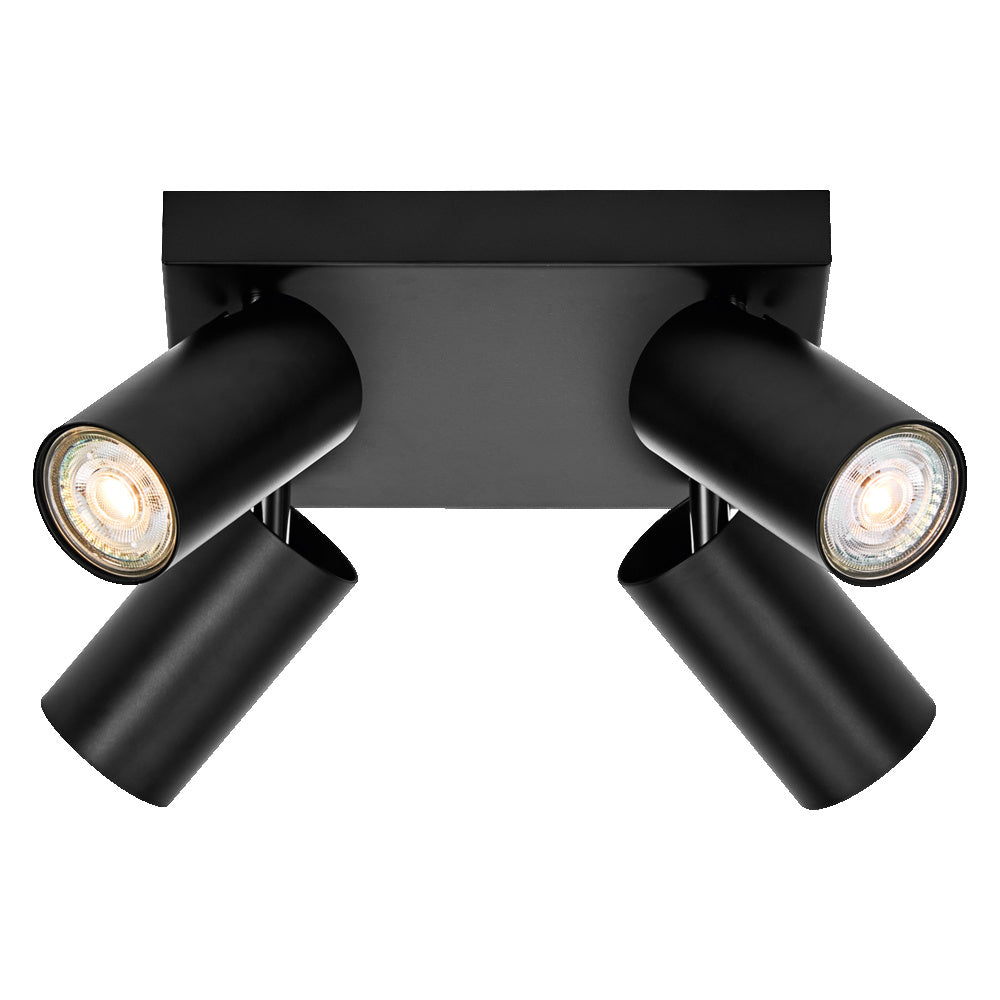 OSRAM LED-spot achthoekige PL-plafondlamp 4 x 3,4W, GU10, 920lm, zwart