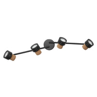 LEDVANCE DECOR SPOT CORK, 4 x 3,4 W, 920 lm, zwart, spotlamp, verstelbare koppen, veelzijdig inzetbaar, spot voor binnen, verwisselbare LED-lampen, dimbaar, warmwitte lichtkleur, GU10