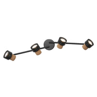 LEDVANCE DECOR SPOT CORK, 4 x 3,4 W, 920 lm, zwart, spotlamp, verstelbare koppen, veelzijdig inzetbaar, spot voor binnen, verwisselbare LED-lampen, dimbaar, warmwitte lichtkleur, GU10