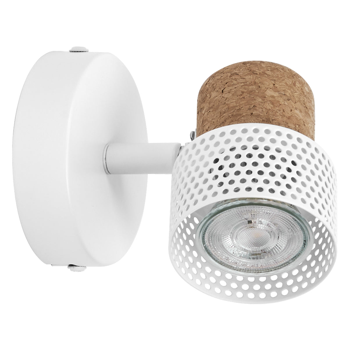 LEDVANCE DECOR SPOT CORK, 1 x 3,4W, 230lm, weiß, Spotleuchte, verstellbare Köpfe, vielseitig anwendbar, Innenraumspot, austauschbare LED-Lampen, dimmbar, warmweiße Lichtfarbe, GU10