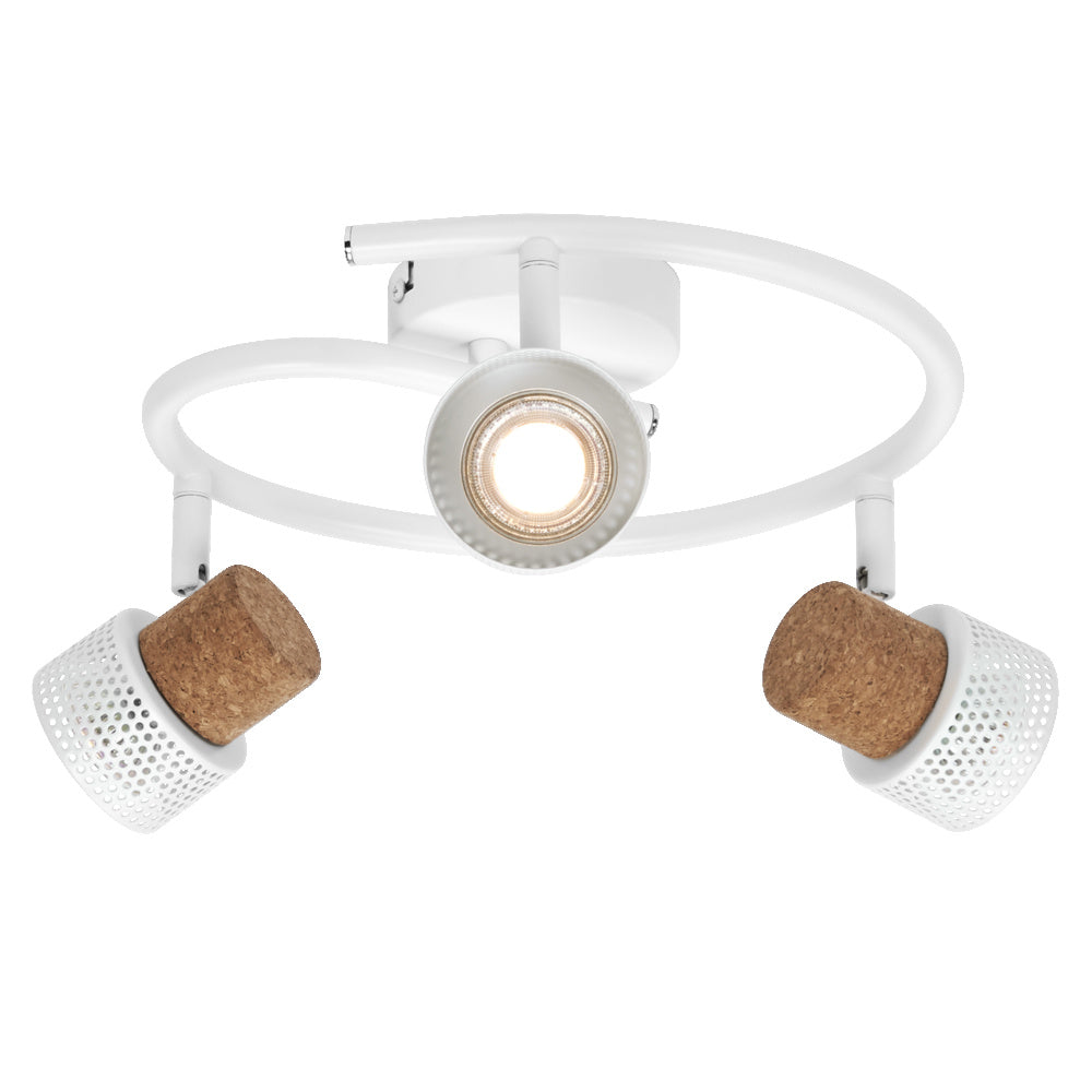 LEDVANCE DECOR SPOT CORK Spiral, 3 x 3,4 W, 690 lm, wit, spotlamp, verstelbare koppen, veelzijdig inzetbaar, spot voor binnen, verwisselbare LED-lampen, dimbaar, warmwitte lichtkleur, GU10