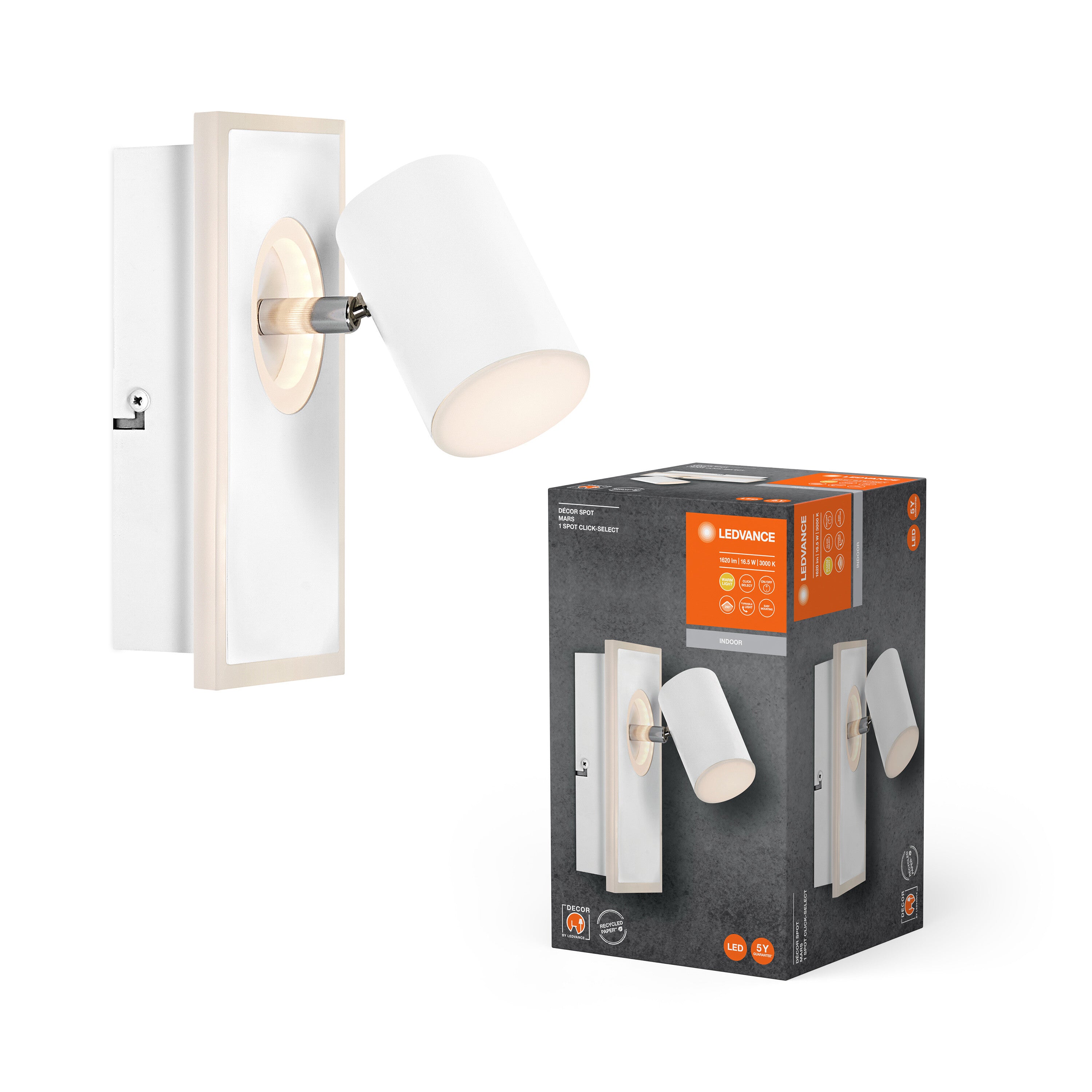 LEDVANCE DECOR SPOT MARS Wandleuchte, 16,5W, 875lm, weiß-Wandleuchten-LEDVANCE Shop