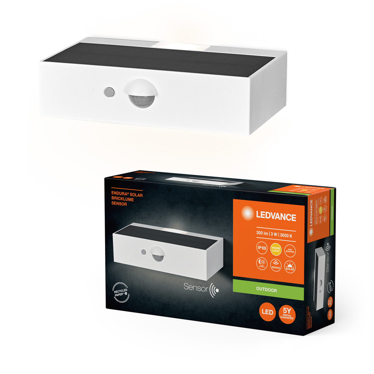 LEDVANCE ENDURA STYLE BRICKLUME Solar Wandleuchte, 3W, weiß-LEDVANCE Shop