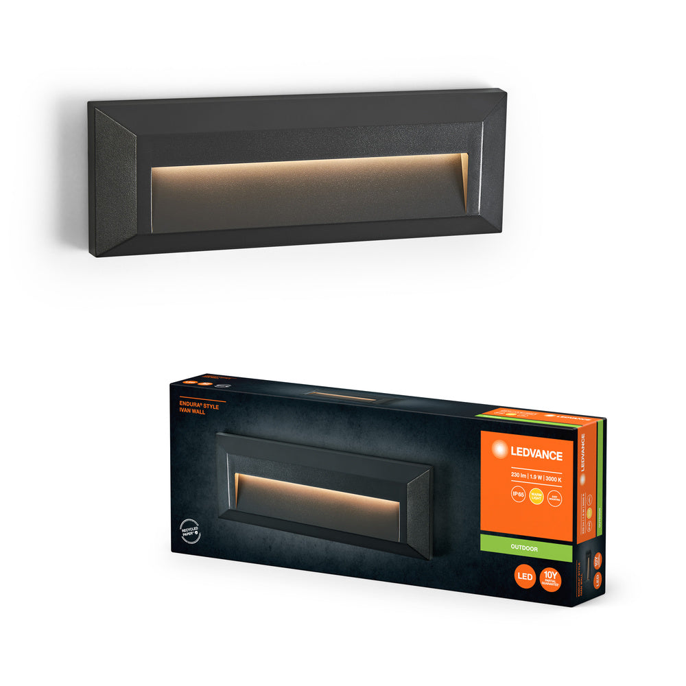 LEDVANCE ENDURA® Style IP65 Wall Ivan Dark Gray, Wandleuchte, 85 lm, 3000 K, Warmweiß-LEDVANCE Shop
