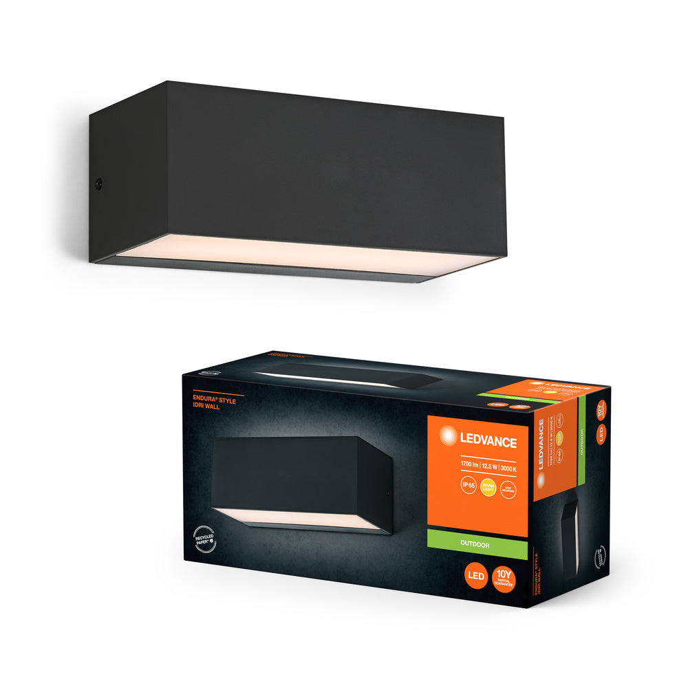 LEDVANCE ENDURA® Style IP65 Wall Idri Dark Gray, Wandleuchte, 700 lm, 3000 K, Warmweiß-LEDVANCE Shop