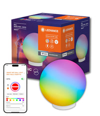 LEDVANCE SMART+ WIFI BALL LIGHT Mood- & Tischleuchte, schwarz, 5W, 200lm, dynamischer Magic RGB Lichteffekt, zwei Lichtquellen, dimmbar, lange Lebensdauer, einfache Montage, App-steuerbar, IP20