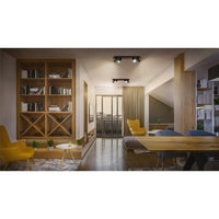 OSRAM DECOR SPOT MERCURY plafondlamp, 4 x 3,4W, houtlook zwart