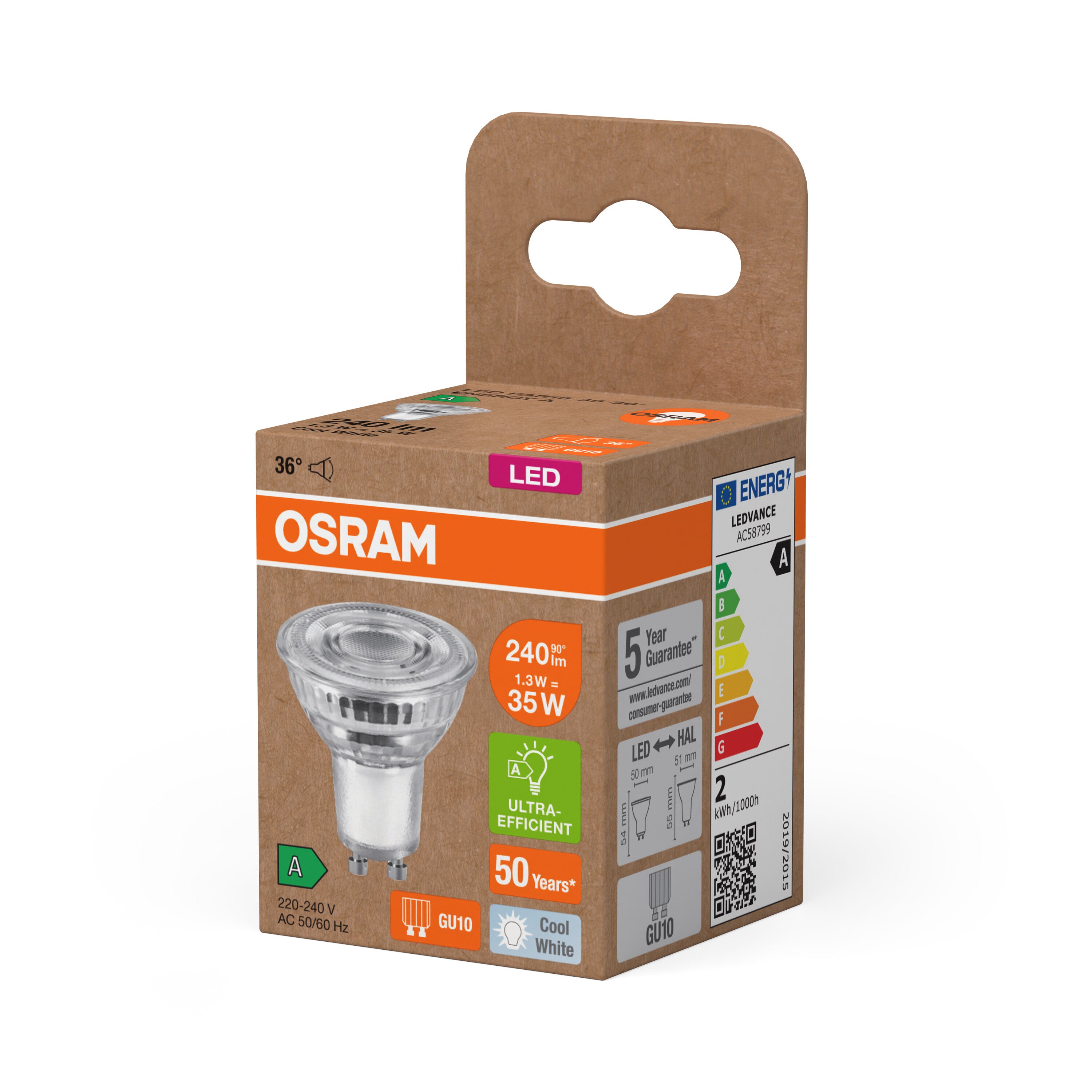 OSRAM Energy Class LED-Reflektor-Lampe, 1.3W, 240lm, EEK A , Kaltweiß , GU10-LEDVANCE Shop