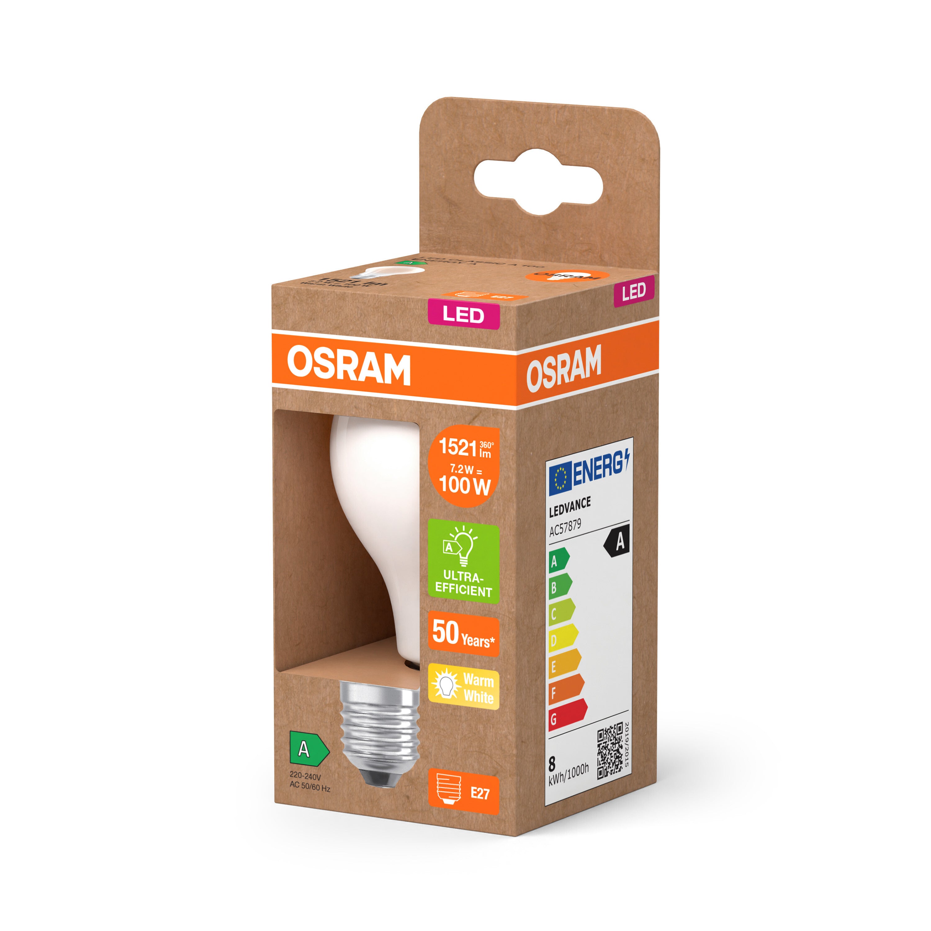 OSRAM LED Superstar Classic Lampe Frosted, 7.2W, 1521lm, E27 , Warmweiß-LEDVANCE Shop