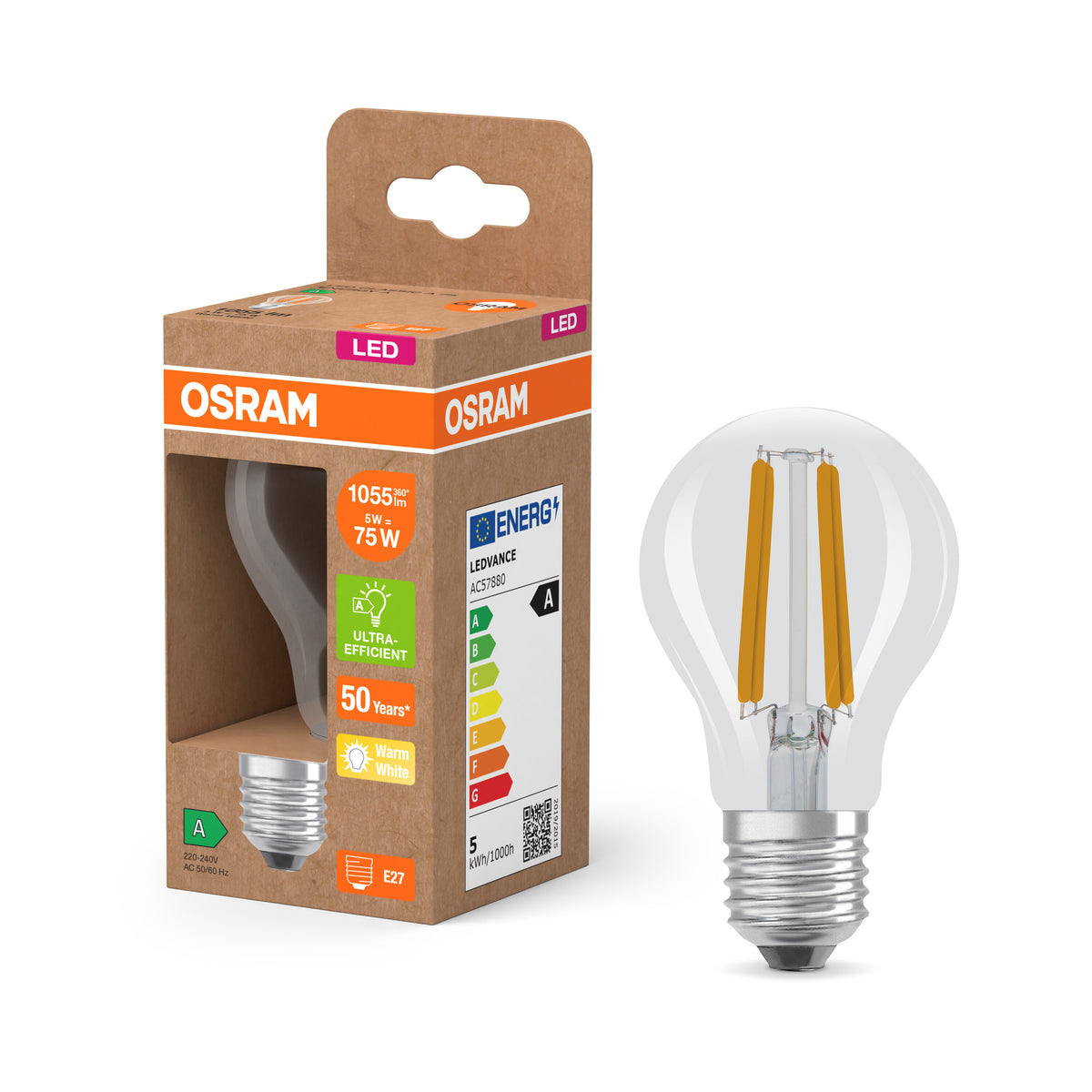 OSRAM LED Superstar Classic Lampe Klar, 5W, 1055lm, EEK A , Warmweiß-LEDVANCE Shop