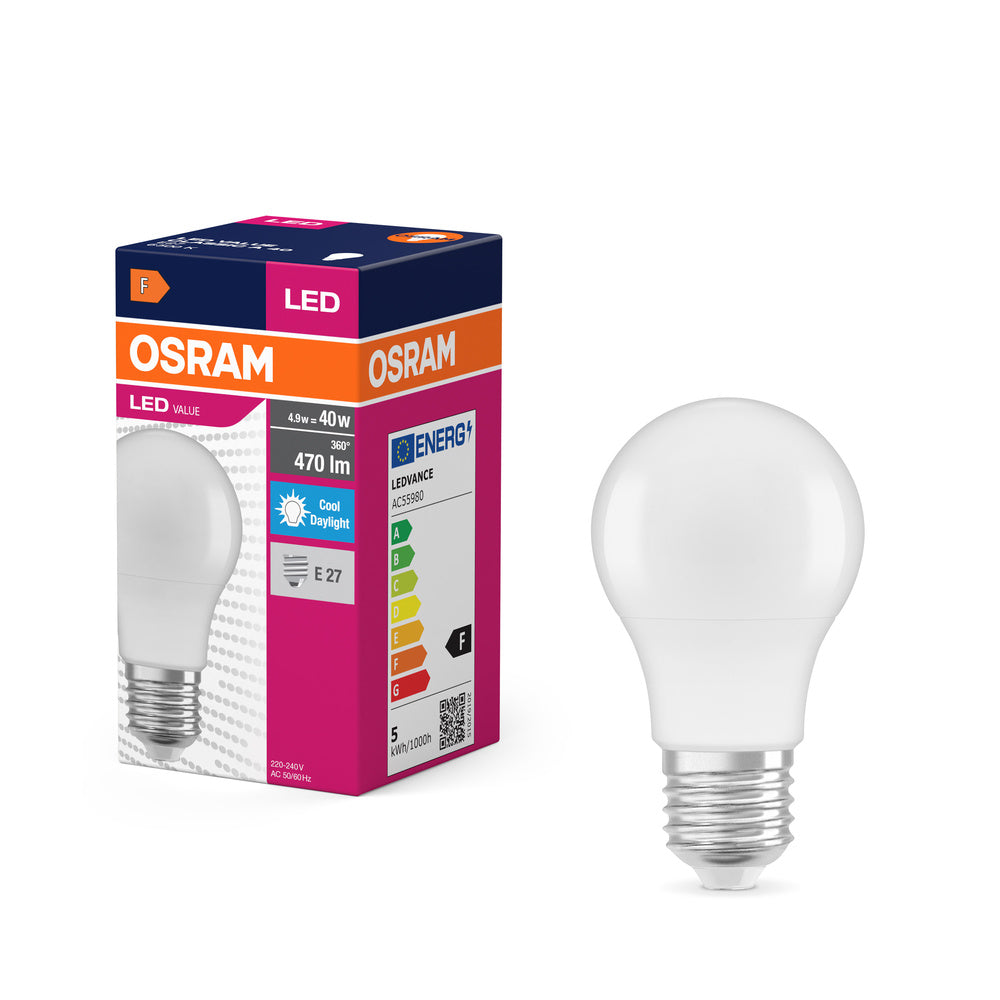 OSRAM LED VALUE Classic A 4.9W 865 mat E27