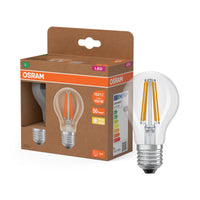 OSRAM LED-LAMPEN ENERGIEKLASSE A ENERGIE-EFFICIËNTIE FILAMENT CLASSIC A in A-vorm, LED-lamp, loodvrij glas, helder, 7,2 W, 1521 lm, warmwit, energie-efficiëntieklasse: A, set van 2