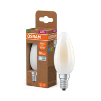 OSRAM LED CLASSIC B ENERGIE-EFFICIËNTIEKLASSE A in B-vorm, LED-lamp, loodvrij glas, mat, 3,8 W, (voorheen 60 W), 806 lm, koudwit, 4000 K, energie-efficiëntieklasse: A, CRI 80