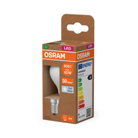 OSRAM LED CLASSIC P ENERGY EFFICIENCY A in P-Form, LED-Lampe, Bleifreies Glas, Matt, 3,8 W, (ex 60 W), 806 lm, Kaltweiß, 4000 K, Energieeffizienzklasse: A, CRI 80