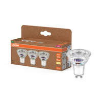 OSRAM LED-LAMPEN ENERGIE-EFFICIËNTIE REFLECTOR, LED-spot, loodvrij glas, 2,5 W, (ex 50 W), 450 lm, warmwit, 2700 K, Energie-efficiëntieklasse: A, CRI 80, set van 3