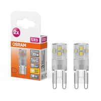 OSRAM LED Stiftsockellampe PIN G9 1.9W 827 Clear G9, 200 lm, 2700 K, Warmweiß, 2er Pack-LEDVANCE Shop