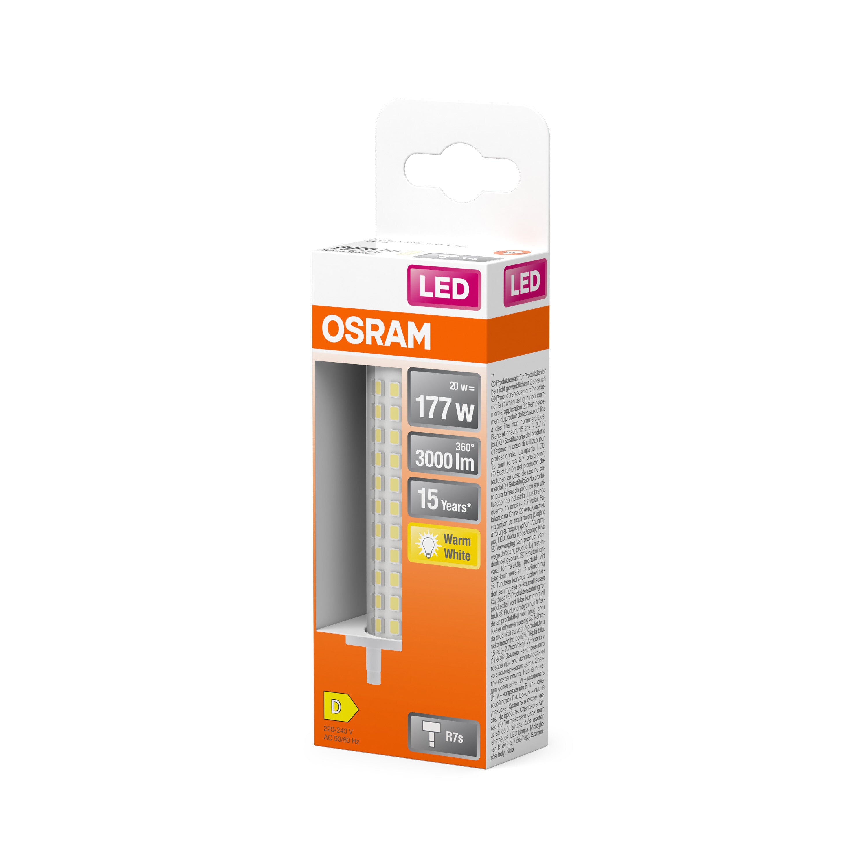 OSRAM LED Line Lampe Klar, 20 W, 3000 lm, R7s-Sockel , Warmweiß-LEDVANCE Shop