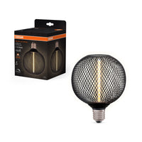 OSRAM DECOR LED Strohfilament Lampe Globe, Schwarz, 3.5W, 110lm , Comfort warm white , E27-LEDVANCE Shop