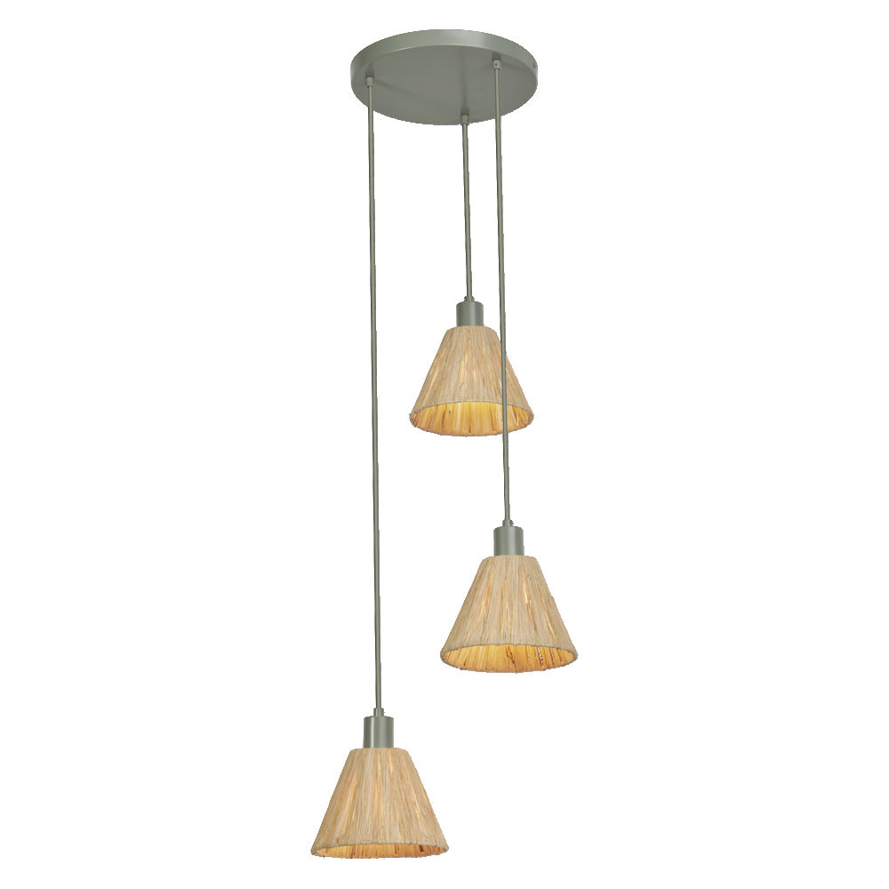LEDVANCE DECOR Hanglamp Decor Raffia Plaat Groen, 3xE27