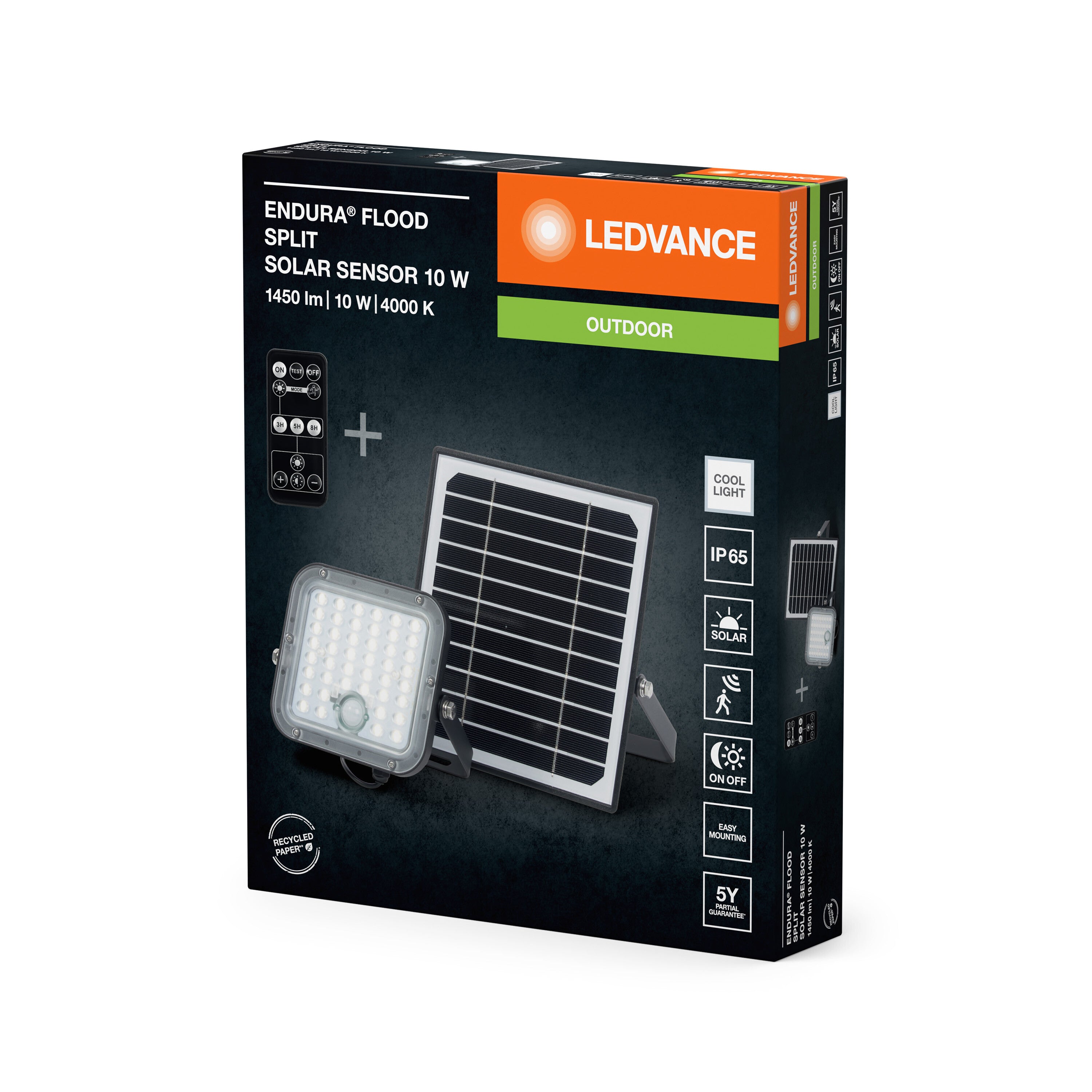 LEDVANCE LED-Solar-Außenleuchte Endura, schwarz, 10W, 1400lm-LEDVANCE Shop
