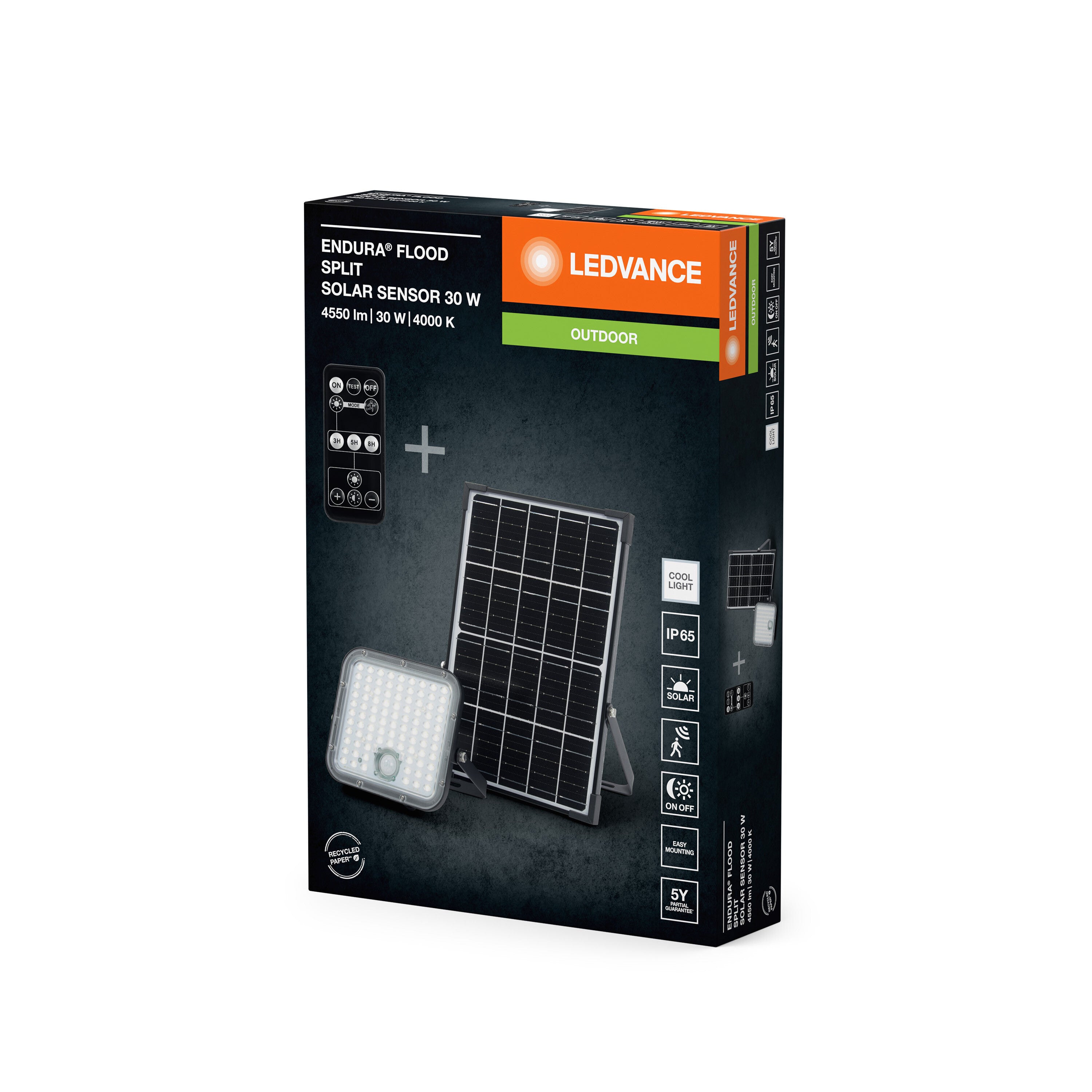 LEDVANCE LED-Solar-Außenleuchte Endura, schwarz, 30W, 4500lm-LEDVANCE Shop