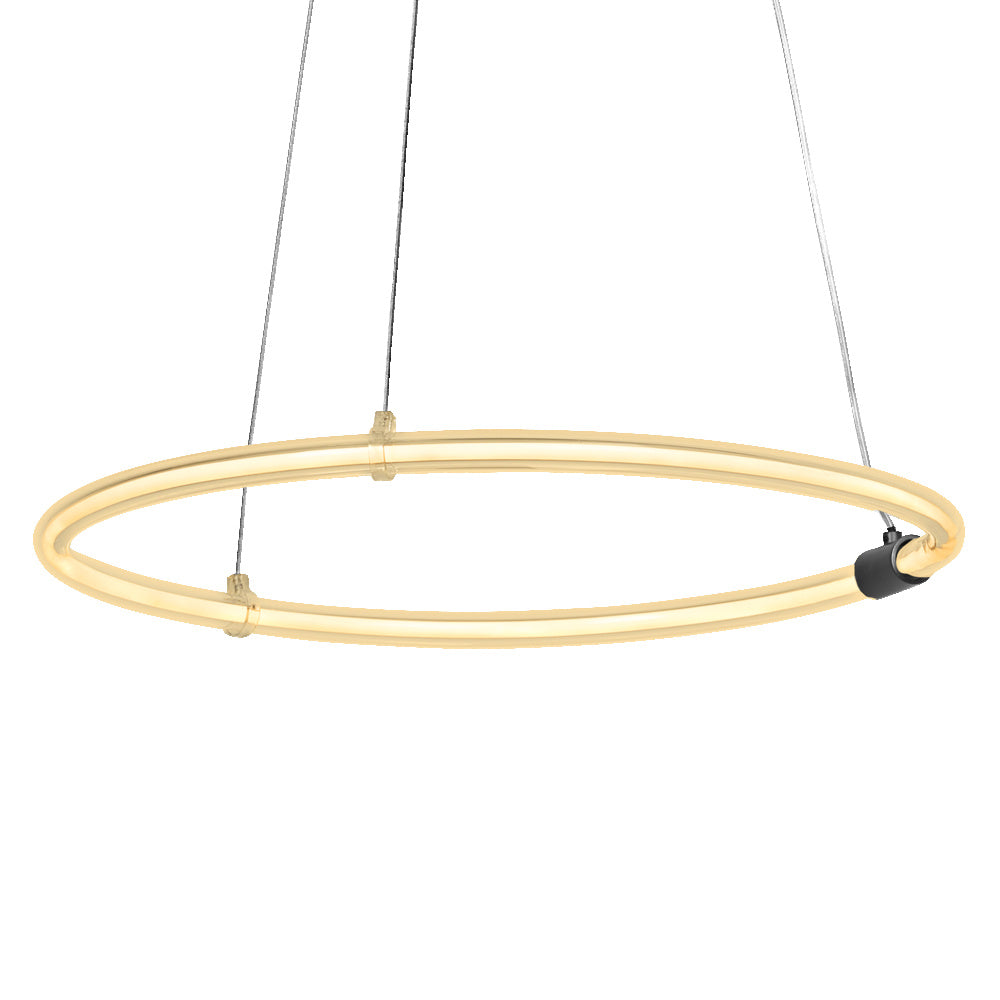 LEDVANCE Decor Aura hanglamp van gebogen polycarbonaat met LED en filamentdesign, 18 W, 2000 lm, 3000 K, 830 warmwit, dimbaar via Click, donkergrijs, kunststof (PC), 498 mm, IP20