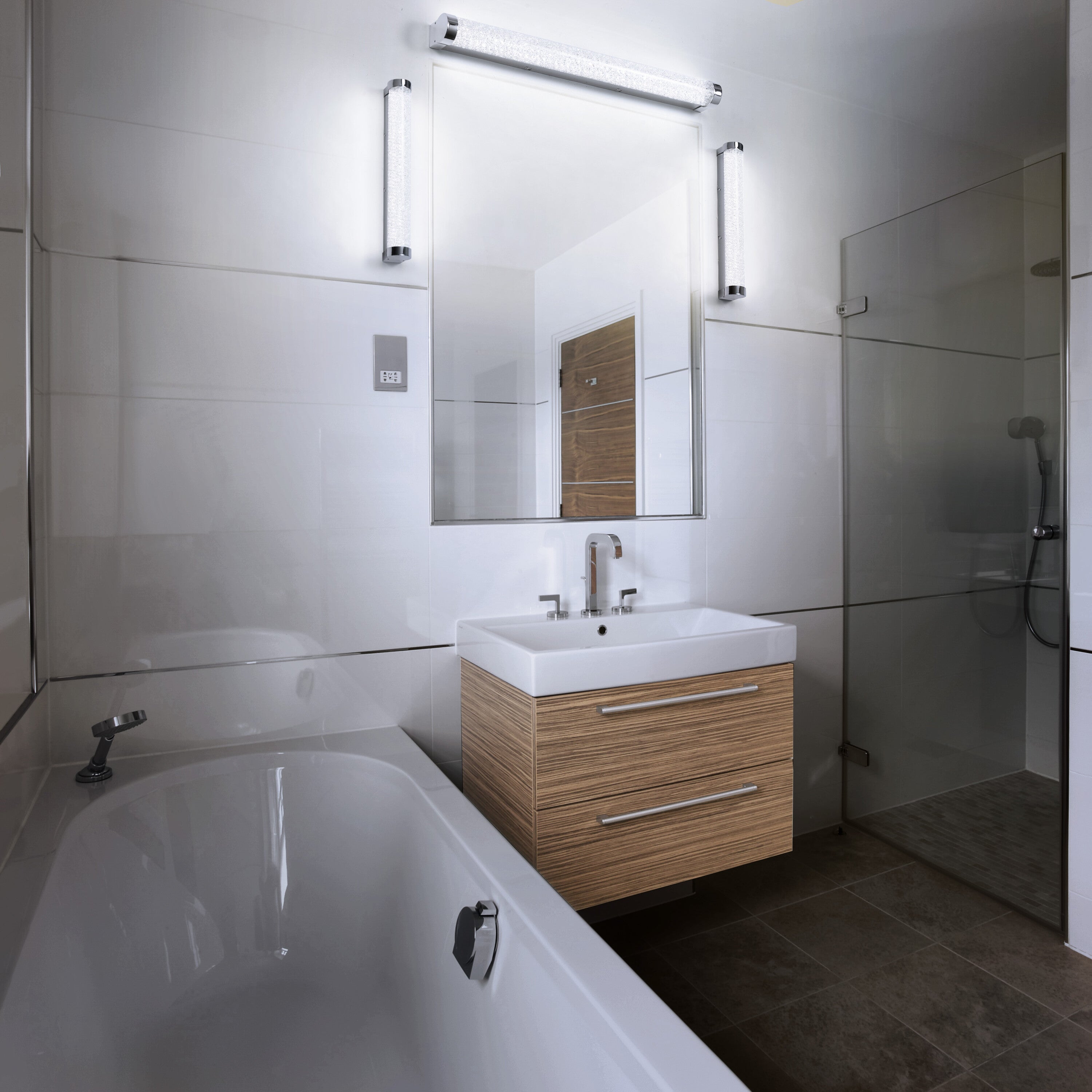 LEDVANCE ORBIS Tube Badezimmer Spiegel-/Wandleuchte Blasen-Glas 12W 60cm Chrom-LEDVANCE Shop