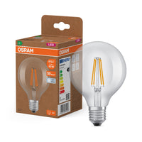 OSRAM LED-LAMPEN ENERGIEKLASSE A ENERGIE-EFFICIËNTIE FILAMENT CLASSIC Globe, LED-lamp, loodvrij glas, helder, 2,2 W, (ex 40 W), 470 lm, koudwit, energie-efficiëntieklasse: A