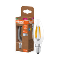 OSRAM LED CLASSIC B ENERGIE-EFFICIËNTIE A in B-vorm, LED-lamp, loodvrij glas, helder, 3,8 W, (ex 60 W), 806 lm, koudwit, 4000 K, energie-efficiëntieklasse: A, CRI 80