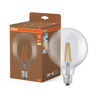 OSRAM LED-LAMPEN ENERGIEKLASSE A ENERGIE-EFFICIËNTIE FILAMENT CLASSIC Globe , LED-lamp, loodvrij glas, helder, 7,2 W, 1521 lm, warmwit, energie-efficiëntieklasse: A