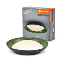 LEDVANCE Orbis Plate LED-plafondlamp, zwart, 35 W, 1700 lm, 3000 K, 430 mm, 830 vriendelijk warm wit, dimbaar in 3 standen door ertegen te tikken, IP20-bescherming, inclusief montageschroeven en pluggen