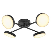 OSRAM DECOR Spot Moon plafondlamp, zwart, 4 kruisvormige spots, 21W